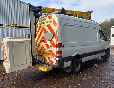 Lot 13 - 2017 Mercedes Sprinter 513 CDI 4x2 panel van with cherry picker Versalift boom Euro 6