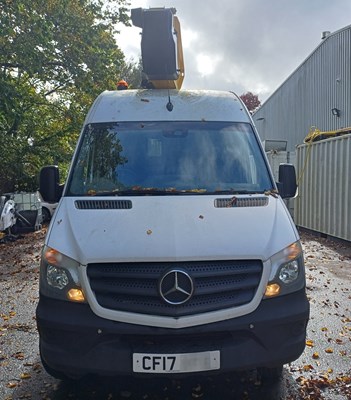 Lot 13 - 2017 Mercedes Sprinter 513 CDI 4x2 panel van with cherry picker Versalift boom Euro 6