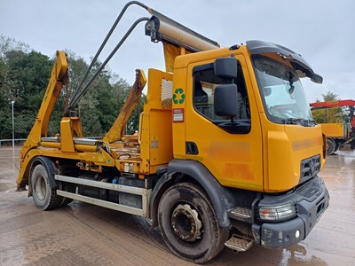 Lot 37 - 2019 Renault D18 18T 4x2 Skip Loader Euro 6