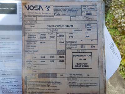 Lot 37 - Truck & Trailer 182ATTC 16000 Kg Tandem Axle Curtainside