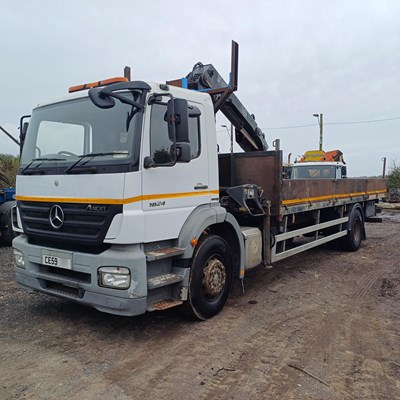 Lot 8 - 2009 (59 Plate) Mercedes Axor 1824 Dropside with Hiab Euro 5