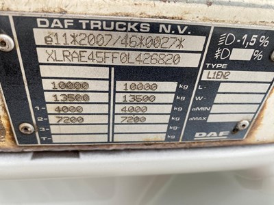Lot 13 - 2013 (63 Plate) DAF LF 45.180 Hook Loader Euro 5