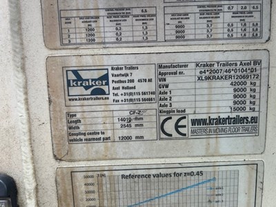 Lot 38 - 2012 Kraker Walking Floor Trailer
