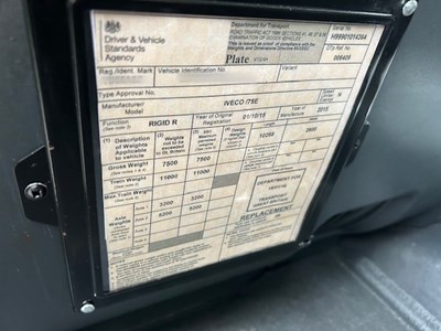Lot 26 - 2015 (65 Plate) Iveco Eurocargo 75E16S S-A rigid box Euro 5