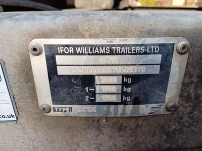 Lot 61 - Ifor Williams Tandem Axle Trailer
