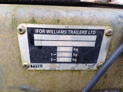 Lot 59 - Ifor Williams Tandem Axle Trailer