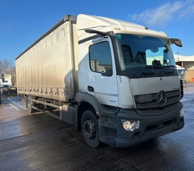 Lot 9 - 2020 (69 Plate) Mercedes Actros 1824 Rigid Curtainside Euro 6