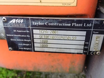 Lot 47 - 2001 Taylor Construction Plant Ecolite Mobile Lighting Tower