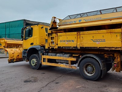Lot 5 - 2016 (66 Plate) Mercedes Arocs 1824 Econ Tipper With Gritter and Plough Euro 6