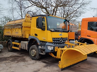 Lot 5 - 2016 (66 Plate) Mercedes Arocs 1824 Econ Tipper With Gritter and Plough Euro 6