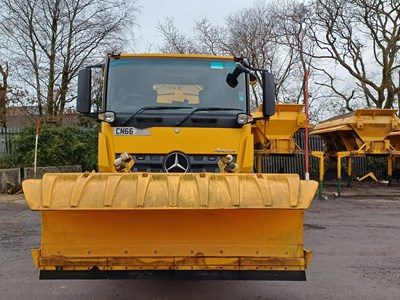 Lot 5 - 2016 (66 Plate) Mercedes Arocs 1824 Econ Tipper With Gritter and Plough Euro 6
