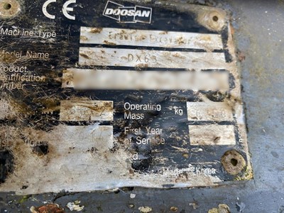 Lot 47 - 2014 Doosan DX63-3 Mini 6T Crawler Excavator Digger
