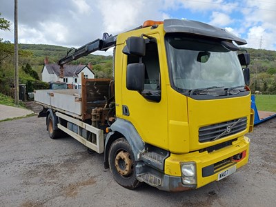 Lot 28 - 2007 Volvo FL-240 4x2 Dropside With Hiab Crane Euro 4