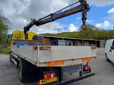 Lot 28 - 2007 Volvo FL-240 4x2 Dropside With Hiab Crane Euro 4