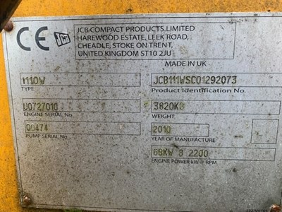 Lot 14 - 2010 JCB 1110 Forklift NON RUNNER