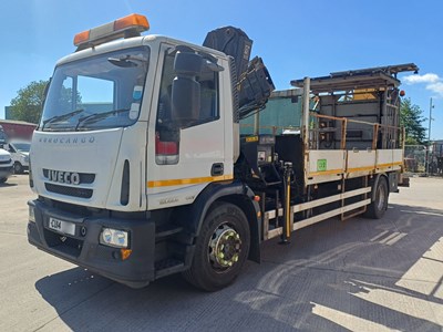 Lot 8 - 2014 Iveco 180E Eurocargo Rigid Dropside with Hiab And Crash Cushion Euro 6