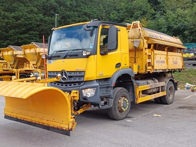 Lot 3 - 2016 (66 Plate) Mercedes Arocs 1824 Econ Tipper With Gritter and Plough Euro 6