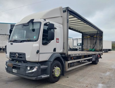 Lot 1 - 2019 Renault D Rigid Curtainside Euro 6 - SPARES OR REPAIR