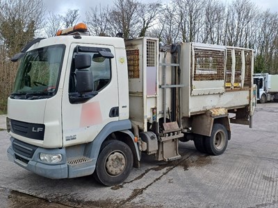 Lot 55 - 2013 (63 Plate) DAF LF 45.180 1000KG 4x2 Cage Tipper With Tail Lift & Bin Lift Euro 5