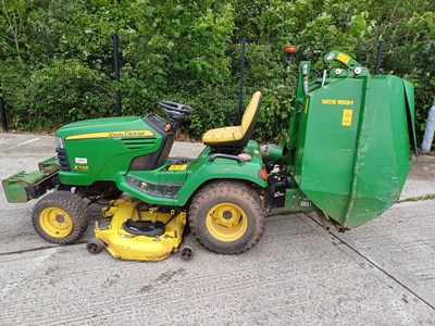 Lot 40 - John Deere x748 ultimate 4x4 ride on mower with the edge cutting deck and mcs 580h grass collector