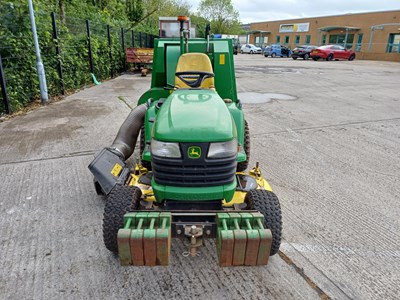 Lot 40 - John Deere x748 ultimate 4x4 ride on mower with the edge cutting deck and mcs 580h grass collector