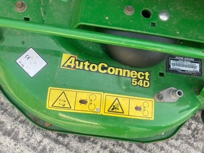 Lot 33 - John Deere 1026 r ride on mower with auto connect 54d cutting deck and mcs580h grass collector