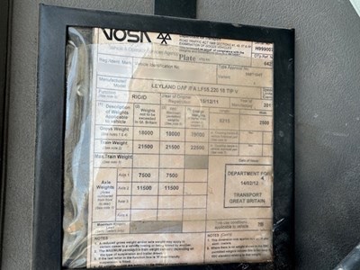 Lot 9 - 2011 (61 plate) Leyland DAF FA LF55.220 18 Skip Loader Euro 5